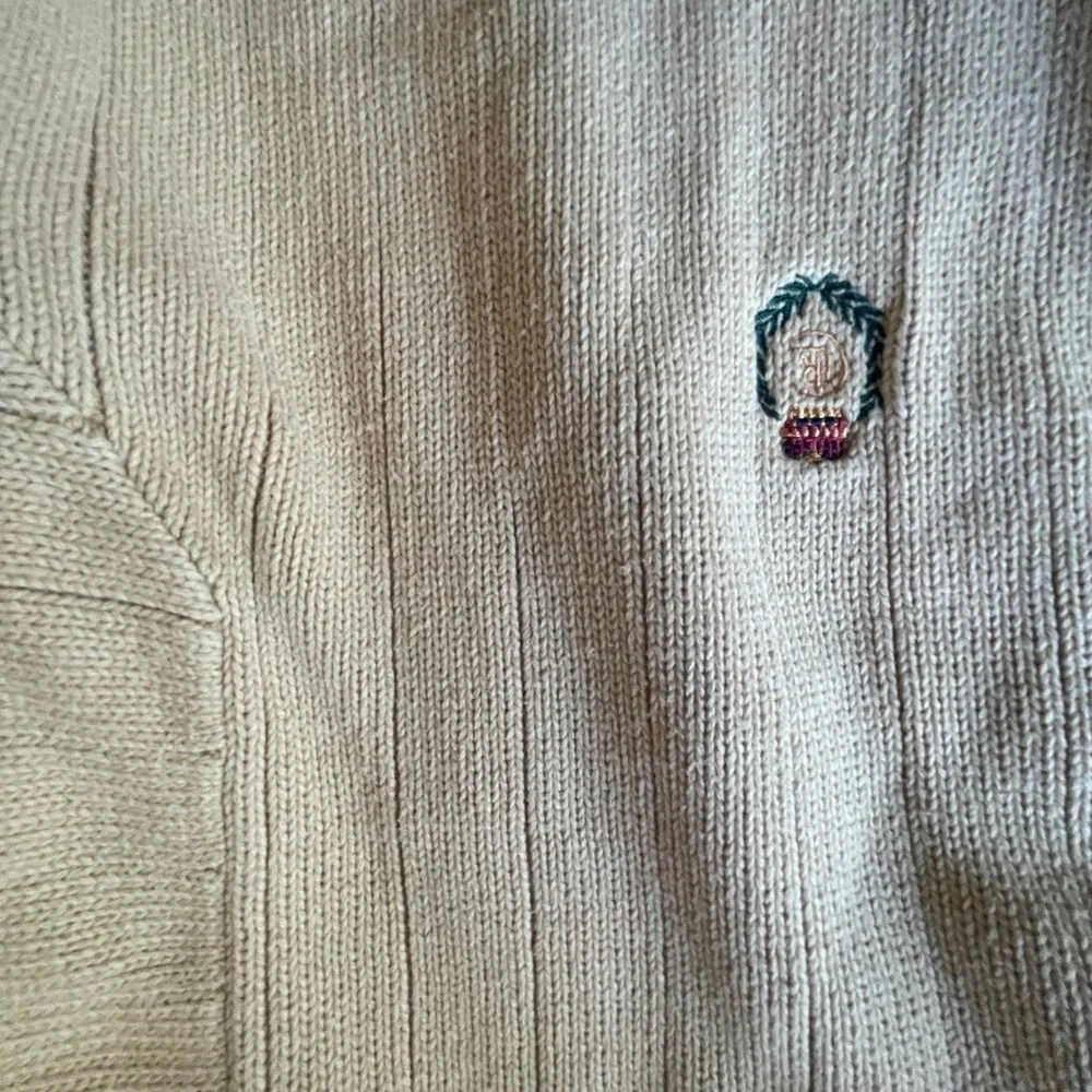 Ralph Lauren Chaps Mens Old Money Crew Neck Cotton Sweater Butter‎ Yellow Large